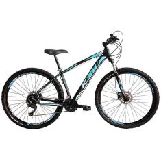 Bicicleta Aro 29 KSW XLT 2020 27v Hidráulico K7 e Trava Preto com Azul 19