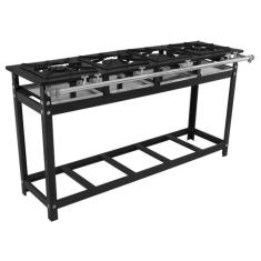 Fogão Industrial 4 Bocas em Linha 30x30 Alta Pressão P7 Lux - MetalFour