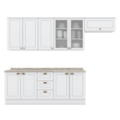 Cozinha Modulada Americana 6 Peças Branco HP com Tampo Calcare - Henn