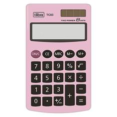 Calculadora de Bolso Tilibra 8 Dígitos Grande Tc03 Rosa Claro