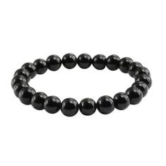 Pulseira Bracelete Masculina Feminina De Bolinha Preta 7 Mm Unissex -