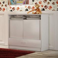 Cômoda de Bebê 2 Portas de Correr 1 Gaveta Móveis Percasa Branco