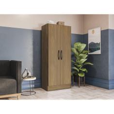 Armário Multiuso 2 Portas 4 Prateleiras Nogueira