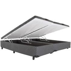 Cama Box QUEEN SIZE Dabe Bau Pistão Frontal Cinza – 158x198