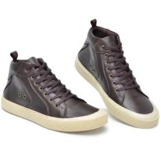 Tênis Sapatênis Botinha Casual Em Couro Gts - Masculino, Marrom, 39