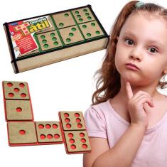 Dominó Tátil Brinquedo Infantil Educativo em Madeira - Maninho Brinque