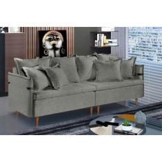 Sofá Fixo Atlas 2 Lugares Luxo 160cm Castellar Móbile, Cinza