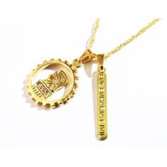 Colar Cordão Engenharia Civil Com Placa Folheado - Milena Folheados