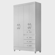 Guarda Roupa Sobral Branco/ Rosa/ Lilás/ Azul Flex 4 Portas 4 Gavetas Moval