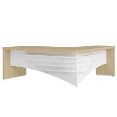 Mesa Diretor Em L Lado Direito 200x180cm Corp A06 Carvalho-branco - Mpozenato