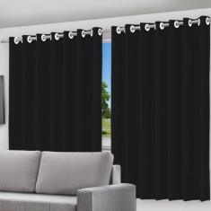 Cortina Blackout Preto - 200x140cm - c/ alça p/ varão - Vida Pratika
