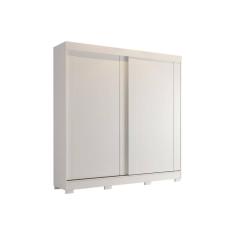 Guarda Roupa Casal 2 Portas de Correr e 3 Gavetas c/ Pés Ilhéus Branco - Panan