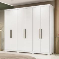 Guarda Roupa Casal Ambiente Sumatra Com Pés Branco Brilho – Demóbile