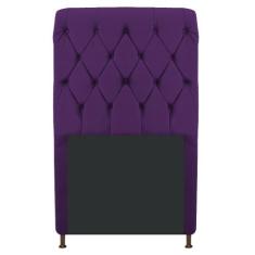 Cabeceira Estofada Cristal 100 cm Solteiro Com Capitonê Suede Roxo - A