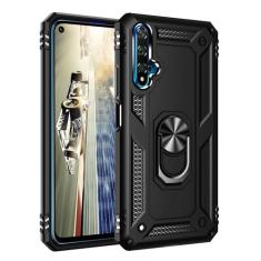 SORAKA Capa para Huawei Nova 5T com suporte para anel Capa Slim Fit de TPU macio Capa Huawei Nova 5T com placa de metal para suporte magnético de telefone para carro