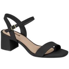 Sandália Salto Baixo Feminino Moleca - Preto, 37