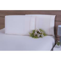 Jogo Lençol Casal Percal 200 Fios Branco Algodão 3 Peças