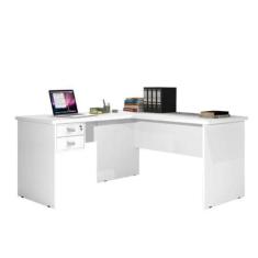 Escrivaninha Mesa Escritório em L Thor 2 Gavetas 150cm Espresso Móveis