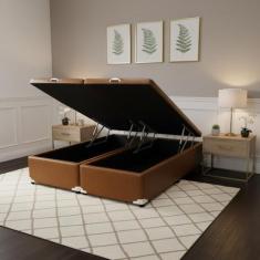 Cama Box Baú Castor King Premium Caramelo 180x200x35cm