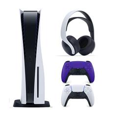 Console c/ Drive + 1 Controle Branco + 1 Galactic Purple +1 Headset - PS5