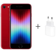 Apple iPhone SE (3 geracao) 128 GB - (PRODUCT)RED & Carregador USB-C de 20W para iPad Pro e iPhone Branco - Apple