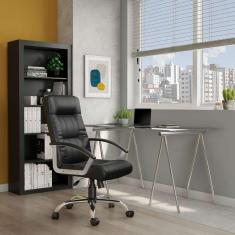 cadeira de escritório presidente giratória nunez preta