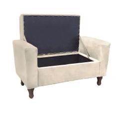 Recamier Baú Félix 120cm Suede Bege