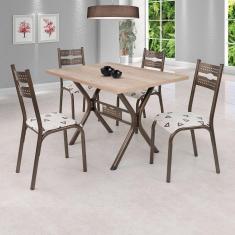 Conjunto Mesa Tampo BP TOK e 4 Cadeiras Luna Ciplafe