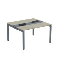 Mesa Plataforma Dupla com Pé de Aço para Coworking 130x120 Pdc13/12/2p Nogueira Casablanca/Grafito