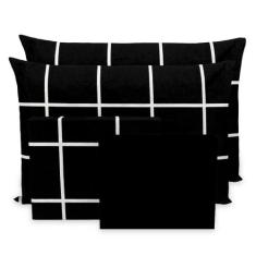 Lençol Super King 3 pçs Percal Flex Estampado 400 Fios Toque Acetinado