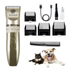 Kit Máquina Tosa Pet S/ Fio Aparador Cachorro Gato 4 Pentes - Geral, D