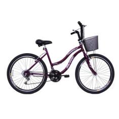 Bicicleta Passeio Feminina Aro 26 Confortavel 18 Marchas - Dalannio Bi