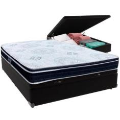 Cama Box Baú e Colchão Orthosono D33 Com Euro Pillow Casal Anjos,  Pre