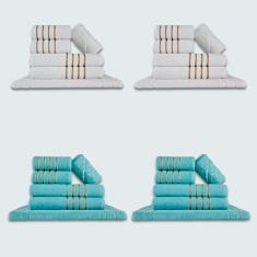 Jogo De Toalhas 24 Pçs Coleção Dubai 100% Algodão Br+vd