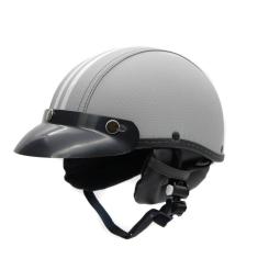 Capacete coquinho scooter moto elétrica bike couro cinza