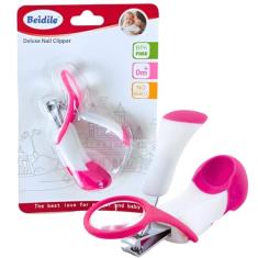 Cortador de Unhas Infantil Bebe Rosa C/Lupa - Castela