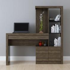 Escrivaninha Mesa Escritório com Estante 2 Portas 1 Gaveta Me4143 - Te