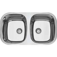 Cuba Dupla Tramontina Isis 2C 34 BL Prime em Aço Inox Alto Brilho 72x40 cm com Válvula 94030203