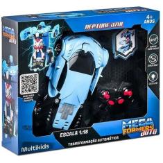 Carrinho de Controle Remoto Megaformers Auto Neptune Azul Multikids