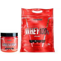 Creatina Mono-hidratada Integralmédica Hardcore - 300g + Whey Protein 