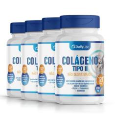 Kit 4x Colageno Tipo 2 Nao Desnaturado Calcio Magnesio 120 Capsulas Su