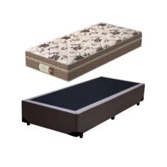Cama Baú Solteiro e Colchão Style Molas Ensacadas Probel Marrom