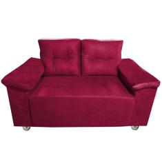 Namoradeira Yasmim dois lugares Com Braço Almofadado Vermelho