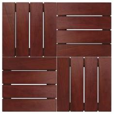 Deck em Placa de Madeira Modular Base Madeira 30cmx30cm Madersilva Imbuia