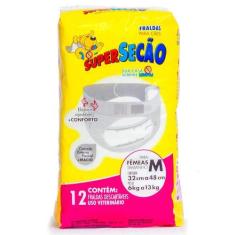 Fralda Descartável Super Secão para Cães Fêmeas - Tamanho M - Supersec