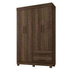 Guarda Roupa Solteiro 4 Portas 2 Gavetas Copacabana New Benetil Móveis Imbuia