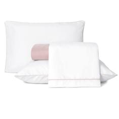 Jogo De Lençol Casal Padrão Linea Percal 200 Fios 4 Peças - Rose