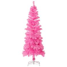 MoNiBloom Árvore de Natal artificial articulada de 1,8 m com suporte de metal e pontas de ramo de PVC, árvore de Natal fina rosa para decoração de férias, casa, escritório, festa, ambientes internos e