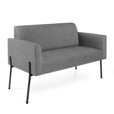 Sofá Namoradeira 2 Lugares Pé De Ferro Preto Marisa Linho D03 - D'ross