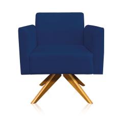 Kit 01 Namoradeira 02 Poltronas Marisa Azul Marinho